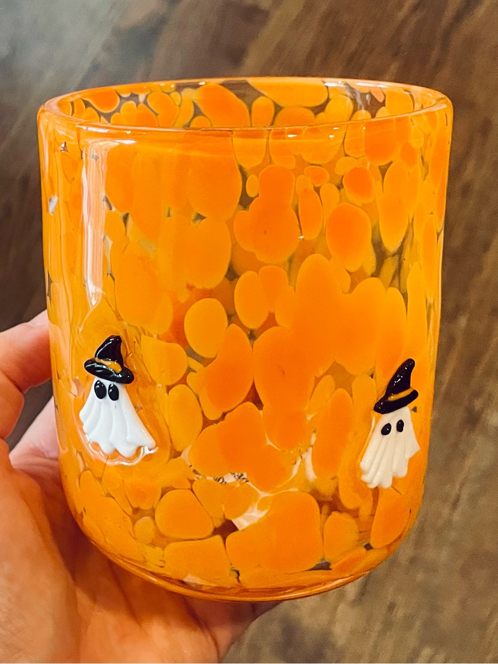 ANTHROPOLOGIE THE MYSTIC Orange GHOST Witch ICON JUICE GLASS NEW Halloween